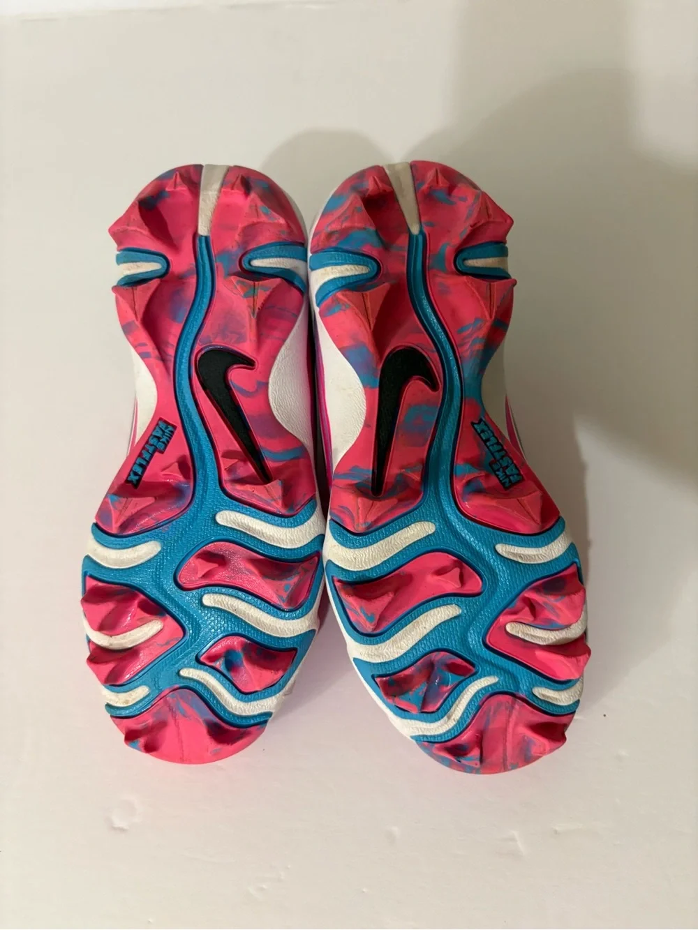 Nike Kids Pink Teal Black Baseball Cleats